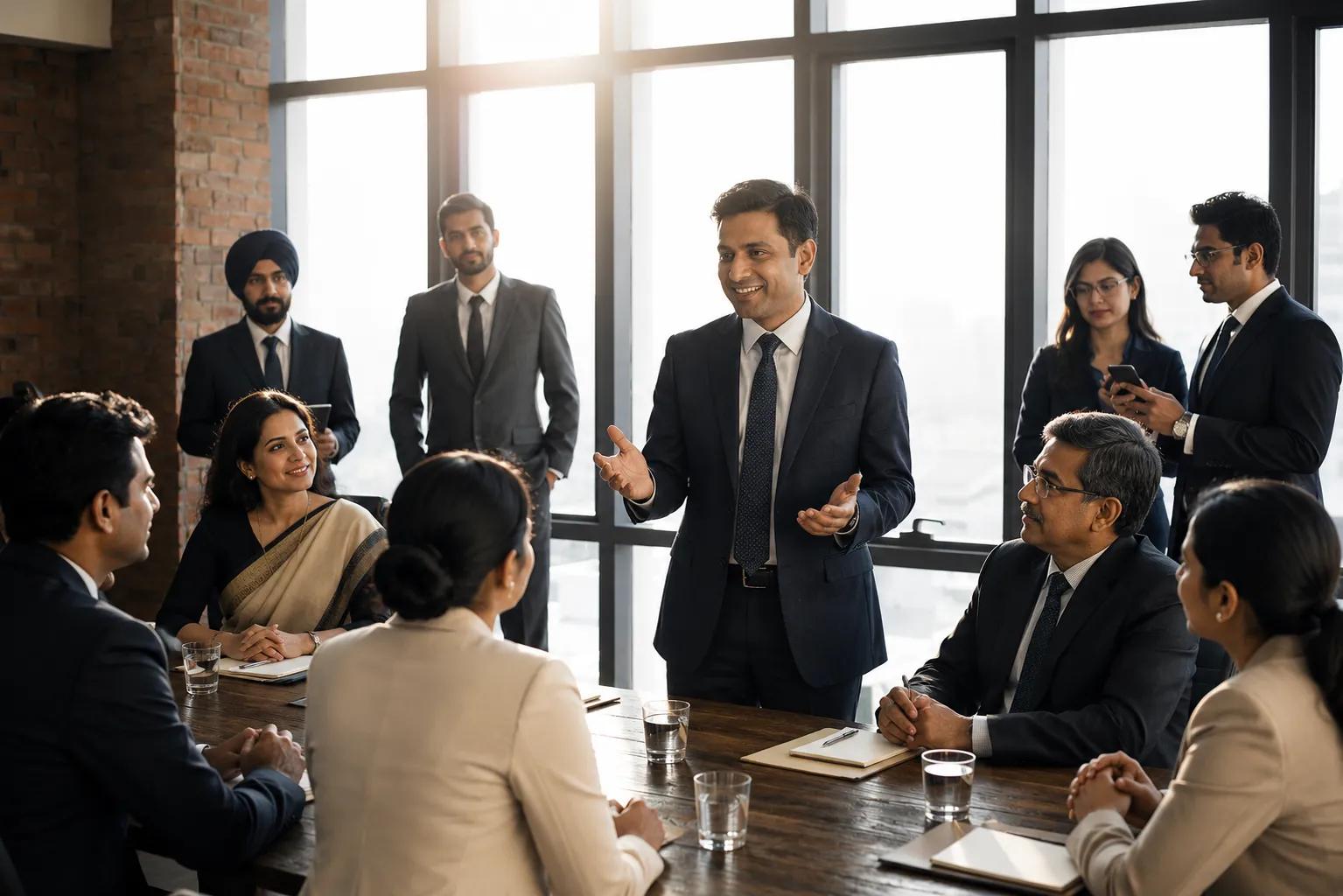 Team discussing at the office
